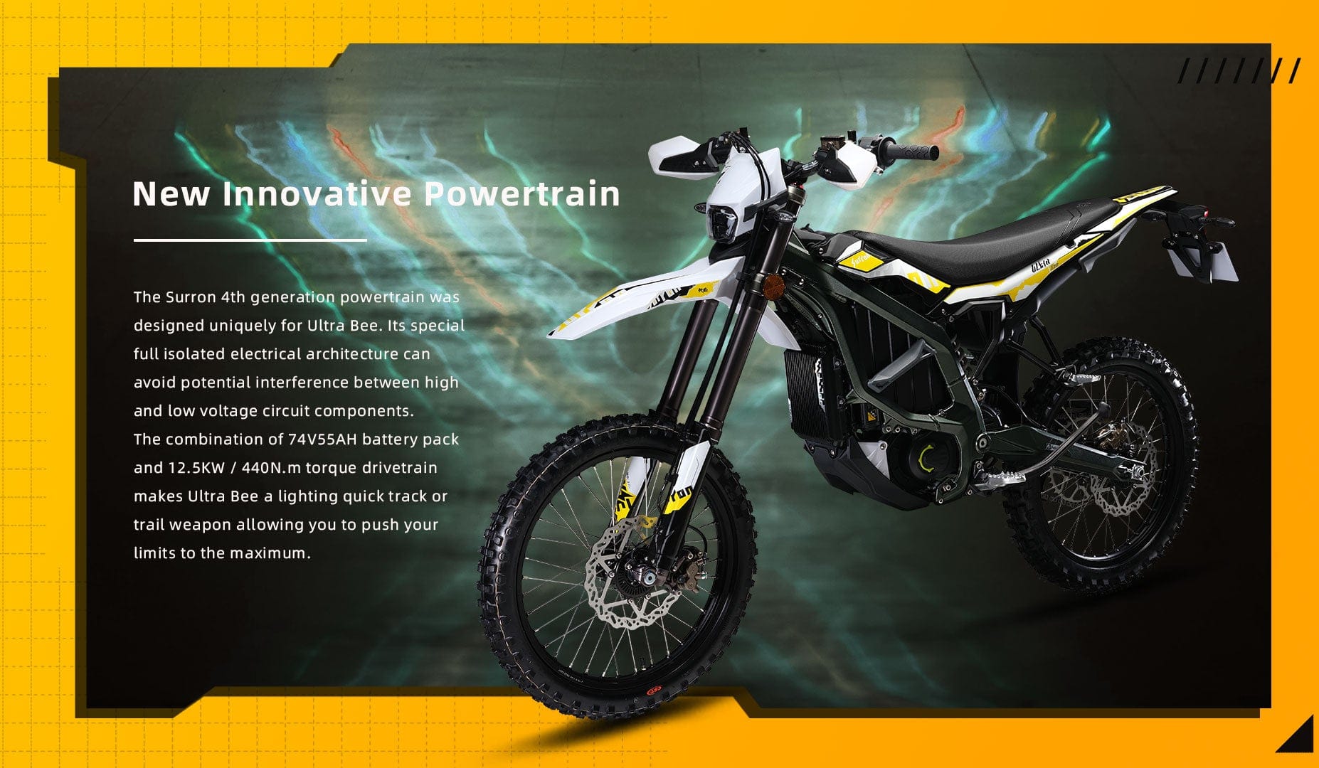 surron ultra bee road electric dirt bike (carbon black)