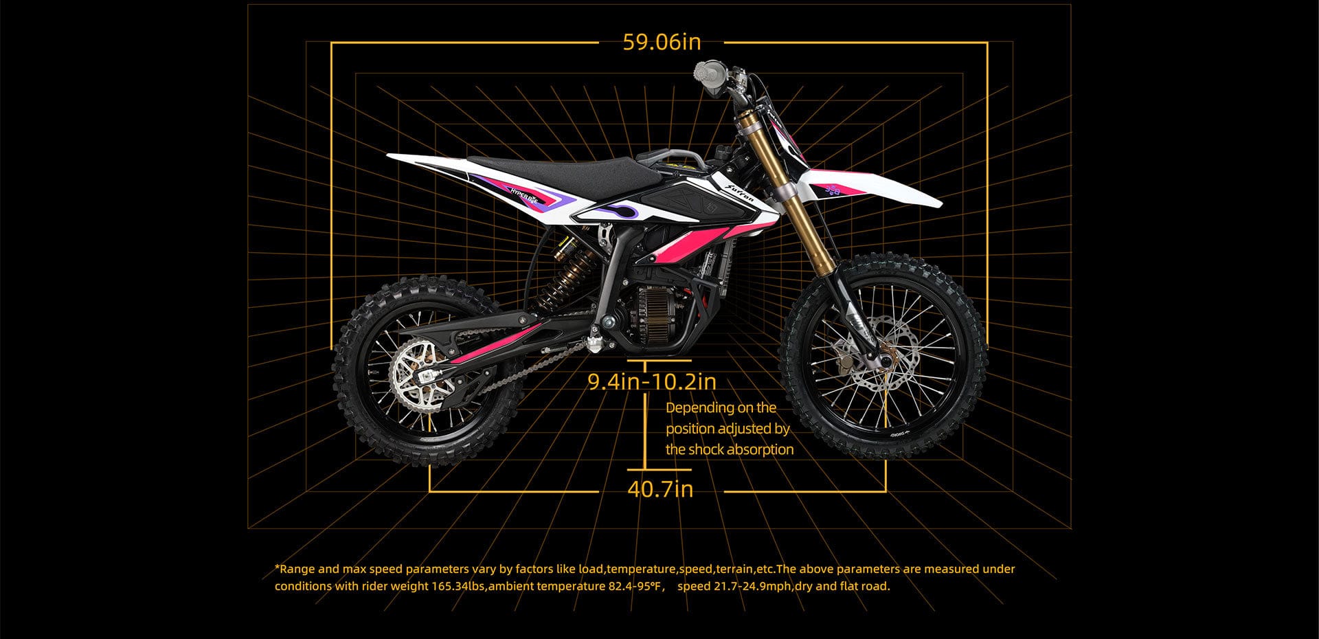 surron hyper bee youth electric dirt bike (pink)