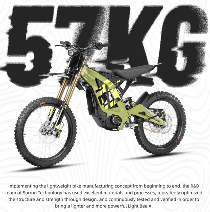 surron light bee x electric dirt bike 2025 model (black)